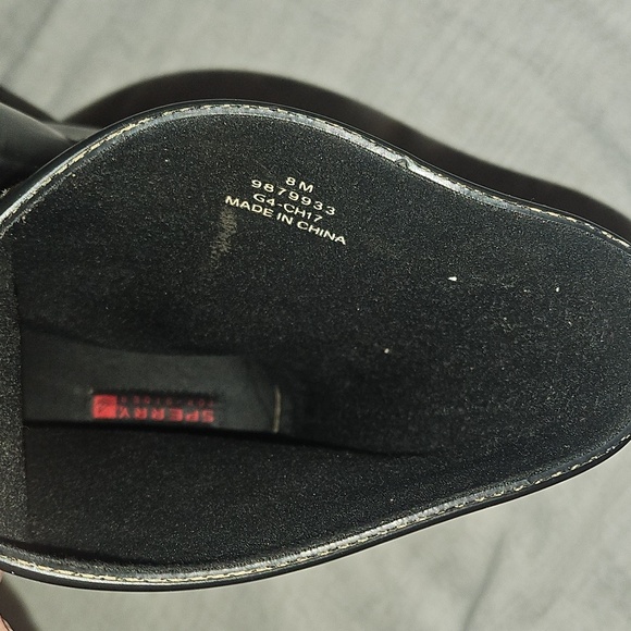 Sperry Topsider Black Houndstooth Pull On Rubber Rain Boot Size 8 - Picture 11 of 12